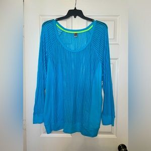 Women’s Lane Bryant Activewear Aqua Blue Mesh Top Size 22/24